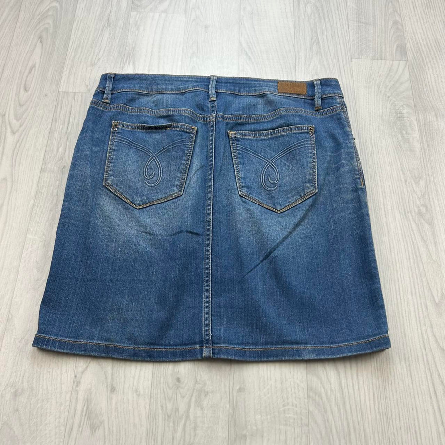 VINTAGE Y2K ESPRIT DENIM MIDI SKIRT BLUE