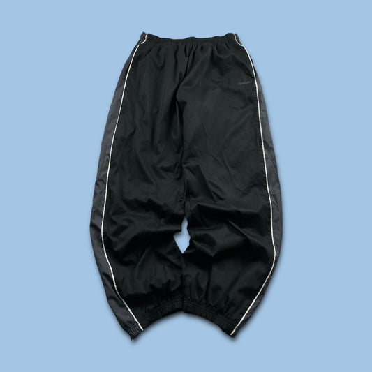 VINTAGE 00s REEBOK BAGGY TRACKSUIT BOTTOMS BLACK