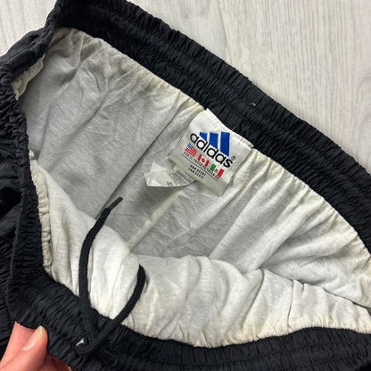 VINTAGE 90s ADIDAS BAGGY SHELL TRACKSUIT BOTTOMS BLACK