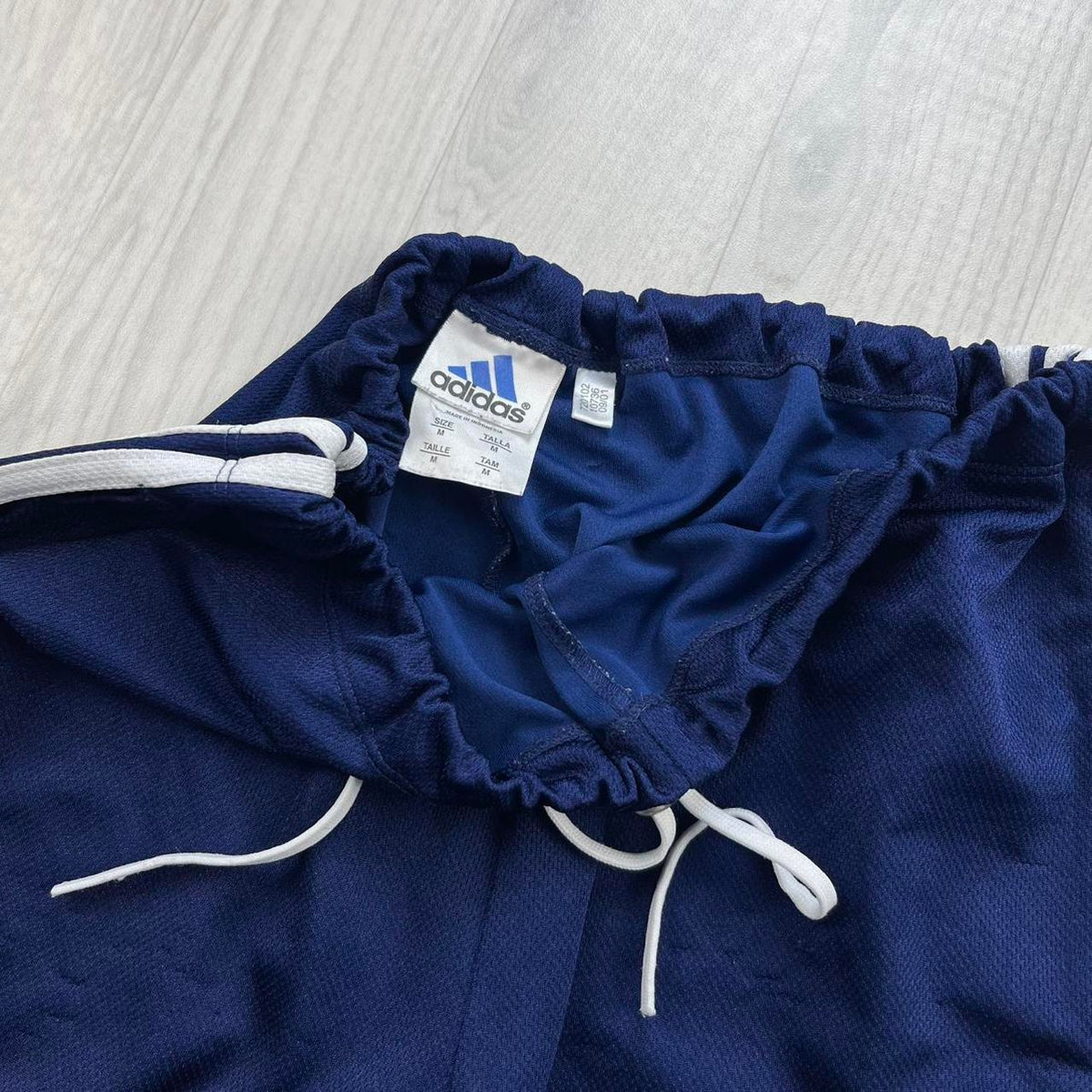 VINTAGE Y2K ADIDAS SIDE STRIPE BAGGY TRACKSUIT BOTTOMS NAVY