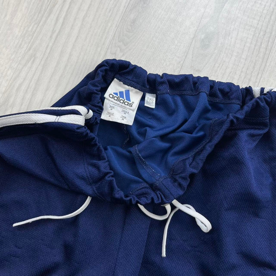 VINTAGE Y2K ADIDAS SIDE STRIPE BAGGY TRACKSUIT BOTTOMS NAVY