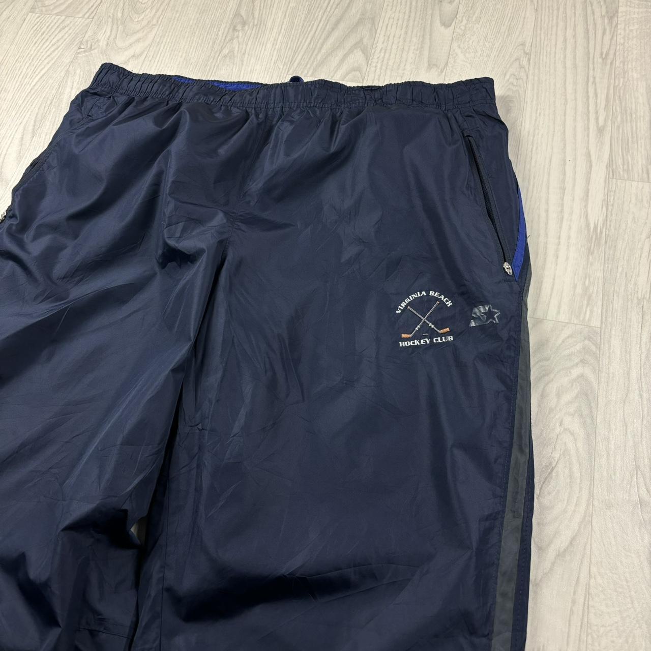 VINTAGE Y2K STARTER WIDE LEG BAGGY TRACKSUIT BOTTOMS NAVY