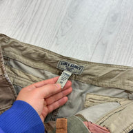 VINTAGE Y2K STEVE AND BARRYS BAGGY CAMO CARGO SHORTS KHAKI