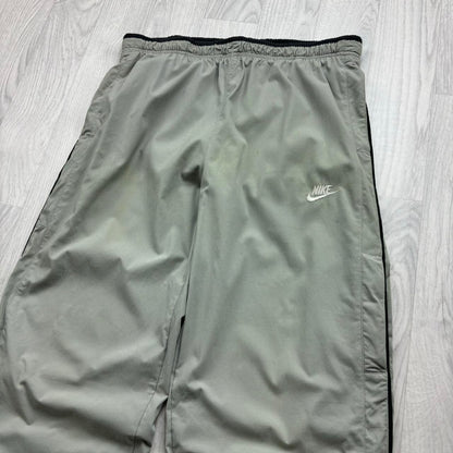 VINTAGE Y2K NIKE TECHNICAL BAGGY TRACKSUIT BOTTOMS BEIGE
