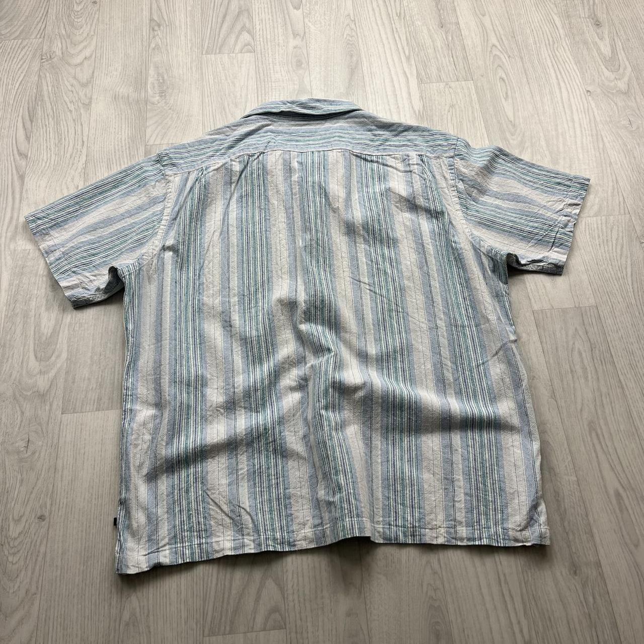 VINTAGE Y2K GAP STRIPED SHORT SLEEVE SHIRT WHITE / BLUE