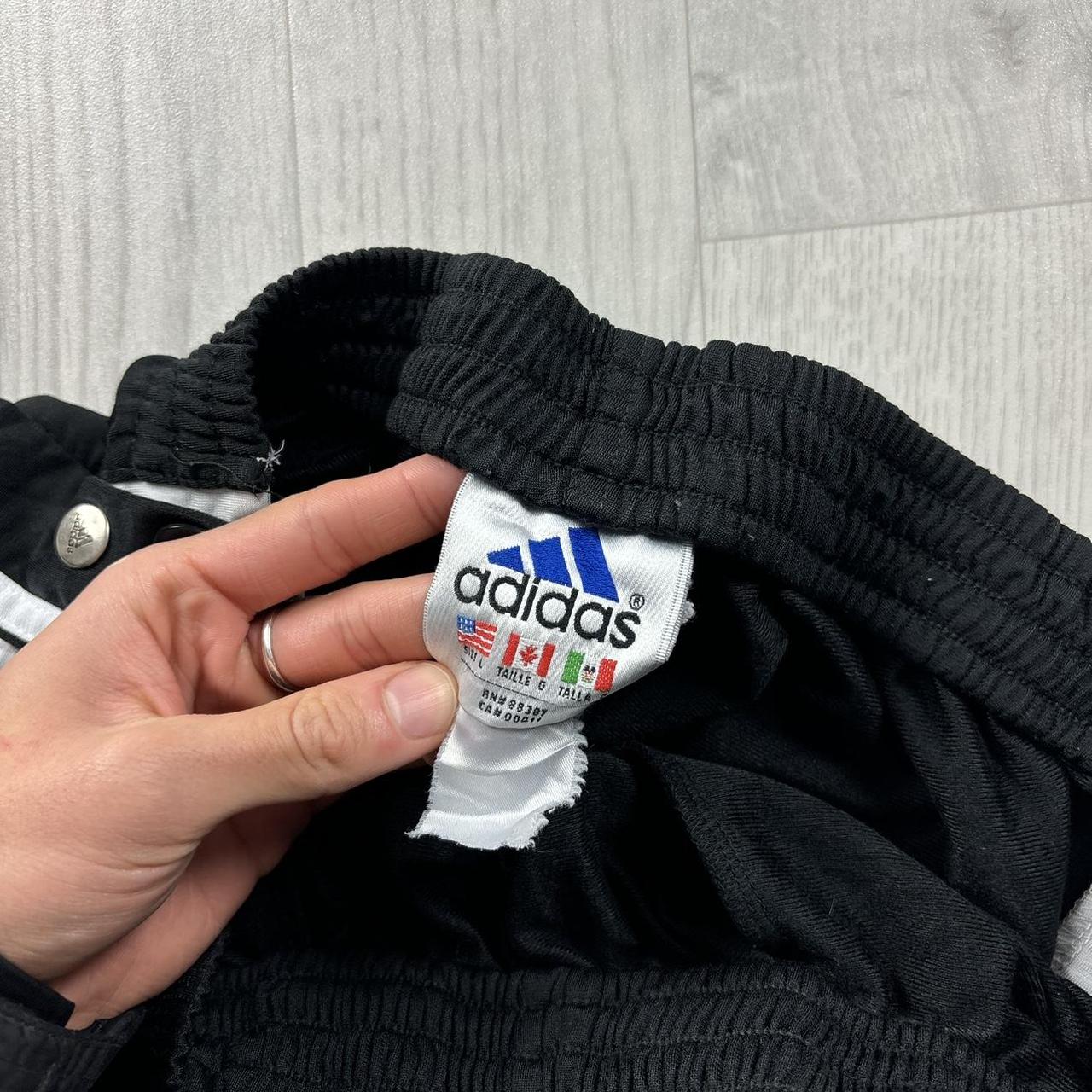 VINTAGE Y2K ADIDAS POPPER BAGGY TRACKSUIT BOTTOMS BLACK