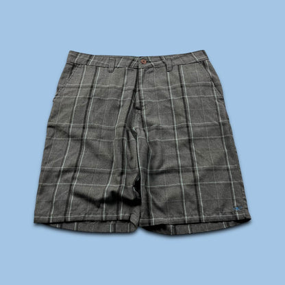VINTAGE Y2K O’NEILL CHECKERED BAGGY LOOSE SURF SHORTS GREY