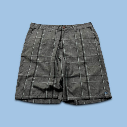 VINTAGE Y2K O’NEILL CHECKERED BAGGY LOOSE SURF SHORTS GREY