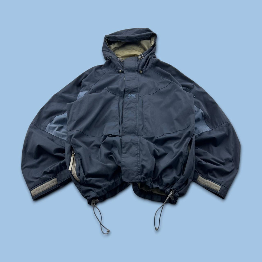 VINTAGE Y2K HELLY HANSEN TECHNICAL UTILITY SKI JACKET NAVY BLUE