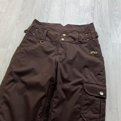 VINTAGE Y2K ROXY BAGGY SKI PANTS SALOPETTES BROWN