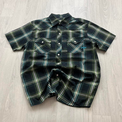 VINTAGE Y2K RIPCURL CHECKERED SHORT SLEEVE SHIRT