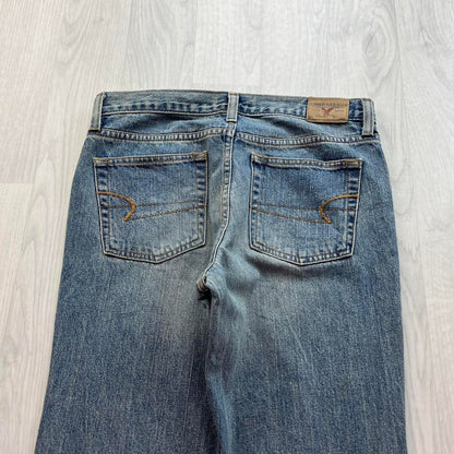 VINTAGE Y2K AMERICAN EAGLE OUTFITTERS LOW RISE BOOTCUT JEANS BLUE