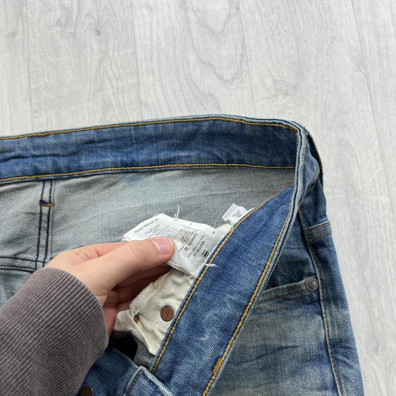 VINTAGE G STAR STRAIGHT LEG FADED JEANS BLUE