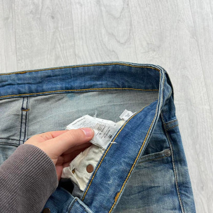 VINTAGE G STAR STRAIGHT LEG FADED JEANS BLUE