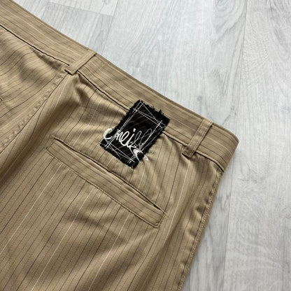 VINTAGE Y2K ONEILL BAGGY PINSTRIPE SHORTS BEIGE
