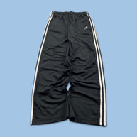 VINTAGE Y2K ADIDAS SIDE STRIPE BAGGY TRACKSUIT BOTTOMS BLACK