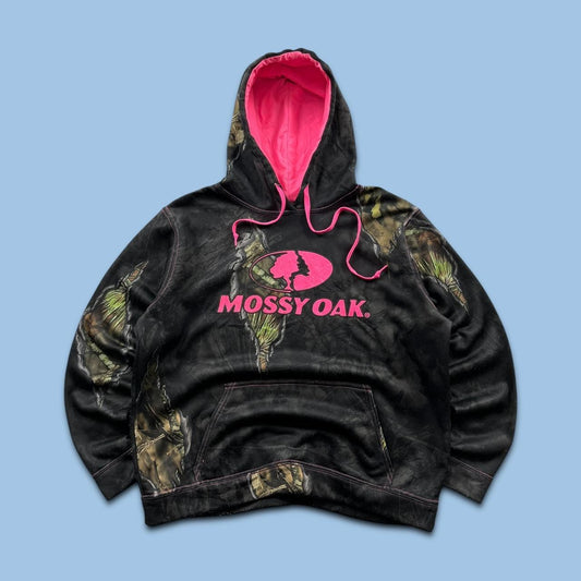 VINTAGE MOSSY OAK REALTREE HOODIE CAMO BLACK PINK