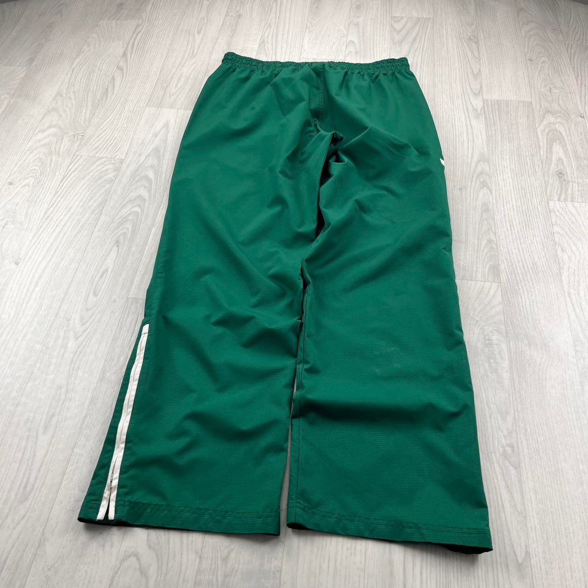 VINTAGE Y2K ADIDAS SIDE STRIPE BAGGY TRACKSUIT BOTTOMS GREEN