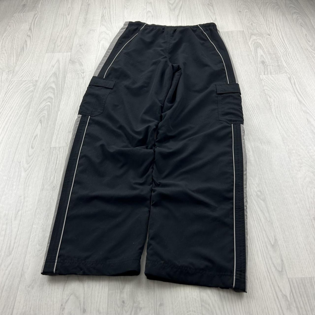 VINTAGE Y2K NIKE BAGGY SIDE STRIPE TRACKSUIT BOTTOMS BLACK