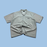 VINTAGE 00s FOX RACING SHORT SLEEVE BUTTON UP SHIRT GREY