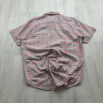 VINTAGE Y2K NAUTICA SHORT SLEEVE PLAID SHIRT PINK