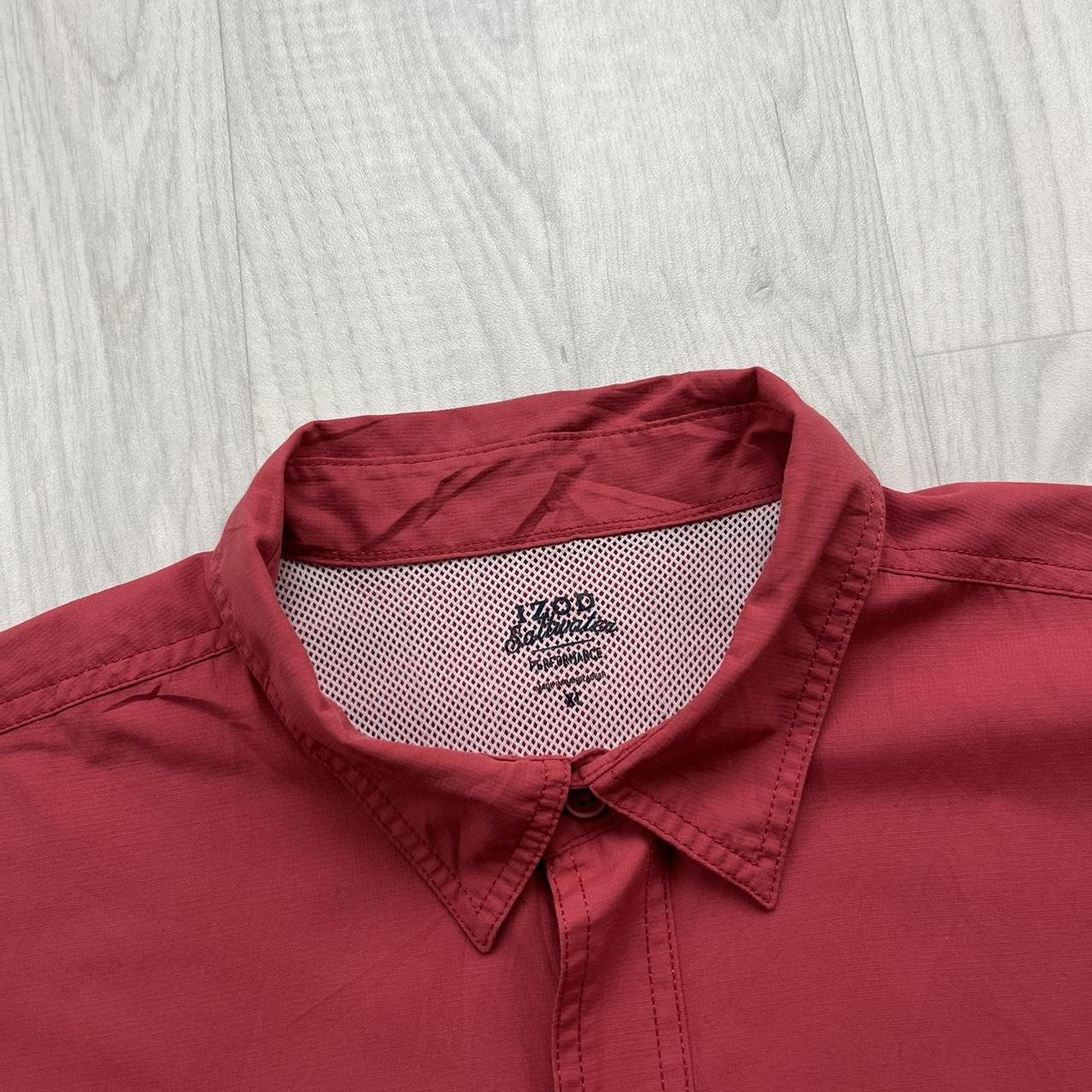 VINTAGE Y2K IZOD UTILITY SHORT SLEEVE SHIRT RED
