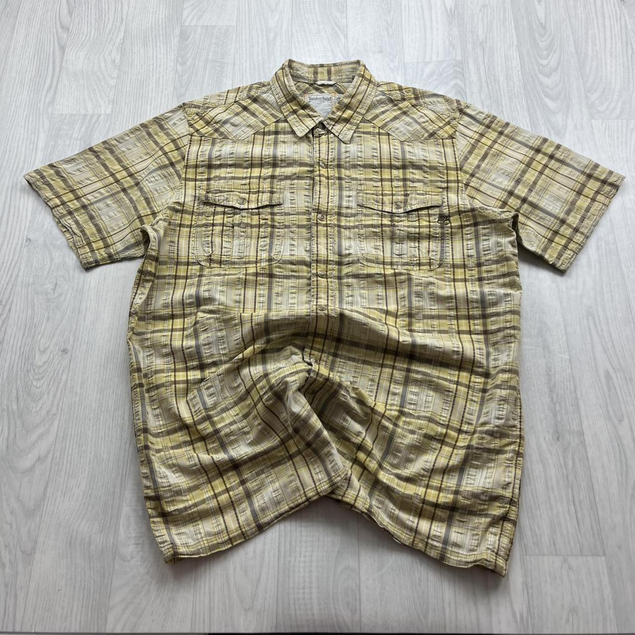 VINTAGE Y2K TIMBERLAND PLAID SHORT SLEEVE BUTTON UP SHIRT