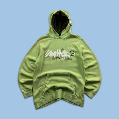VINTAGE Y2K ANIMAL GRAPHIC HOODIE GREEN
