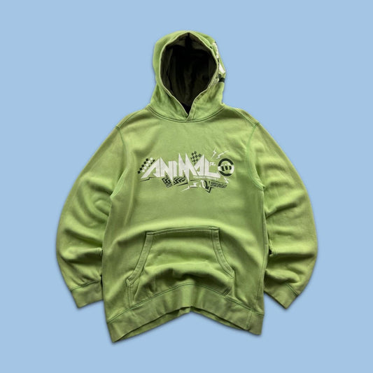 VINTAGE Y2K ANIMAL GRAPHIC HOODIE GREEN
