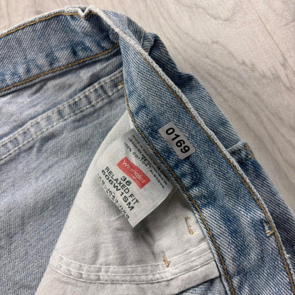 VINTAGE 00s WRANGLER BAGGY LOOSE JORTS LIGHT BLUE