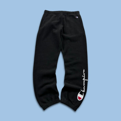 VINTAGE 00s CHAMPION BAGGY LOW RISE COTTON SWEATPANTS BLACK