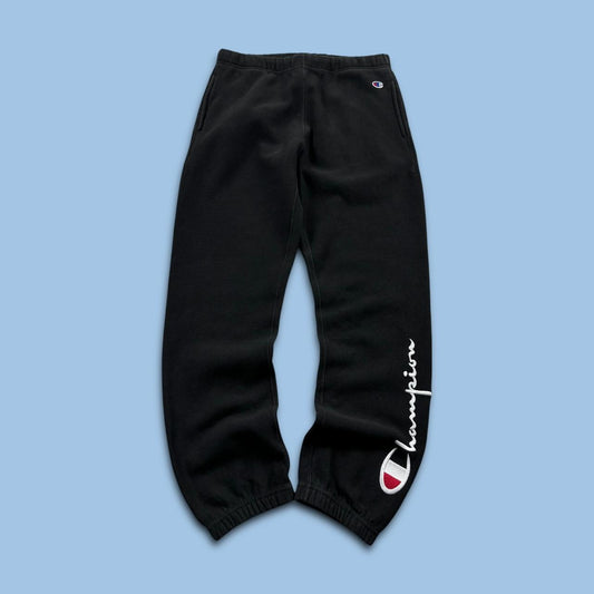VINTAGE 00s CHAMPION BAGGY LOW RISE COTTON SWEATPANTS BLACK