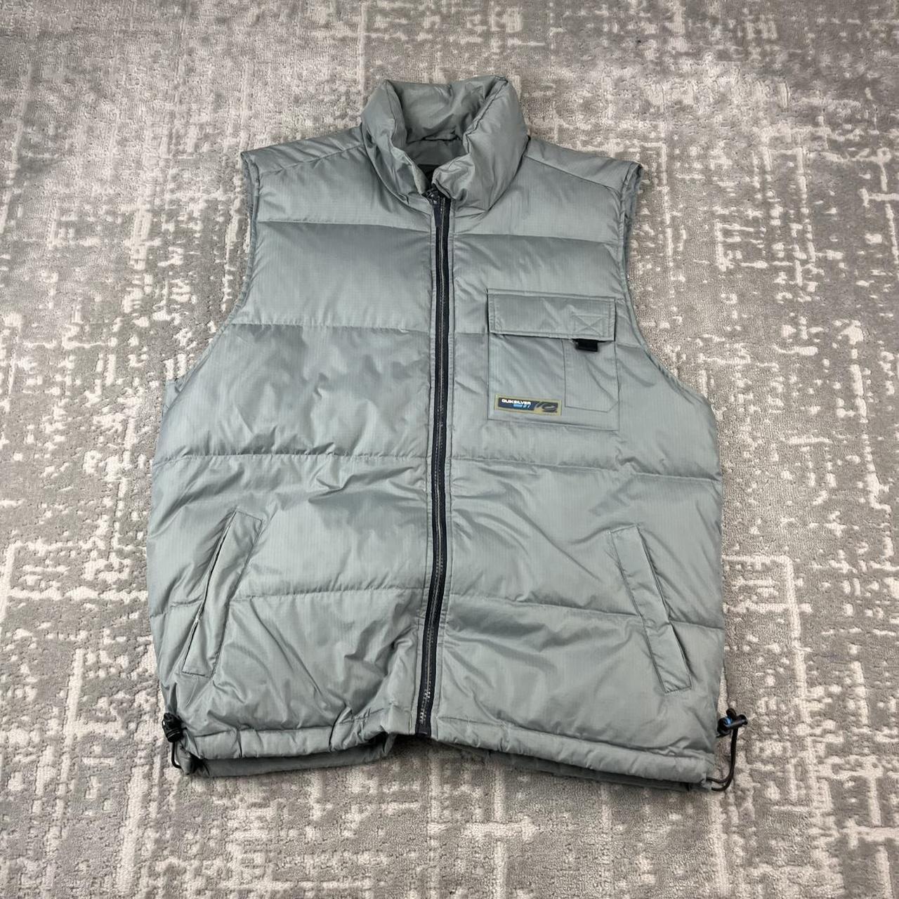 VINTAGE Y2K QUIKSILVER PADDED GILET JACKET GREY