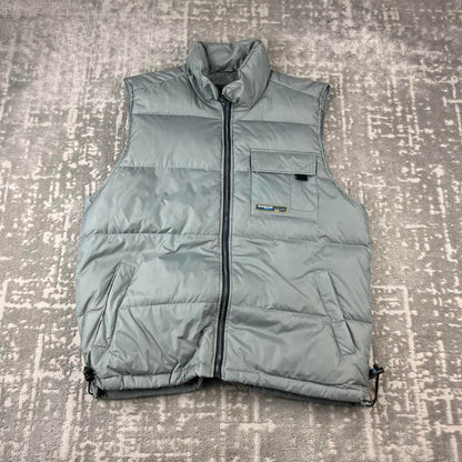 VINTAGE Y2K QUIKSILVER PADDED GILET JACKET GREY