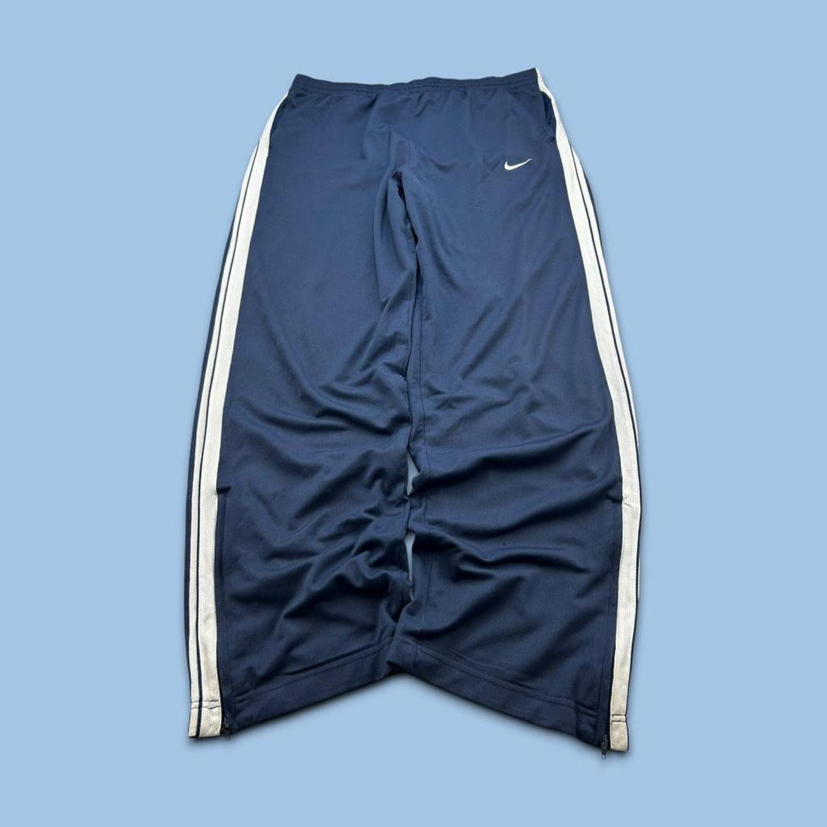 VINTAGE Y2K NIKE BASKETBALL BAGGY TRACKSUIT BOTTOMS NAVY