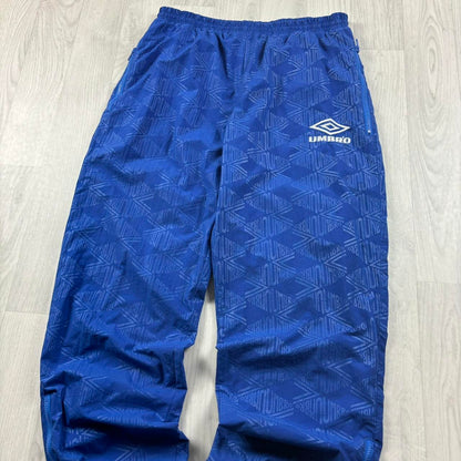 VINTAGE 90s UMBRO BAGGY TRACKSUIT BOTTOMS BLUE