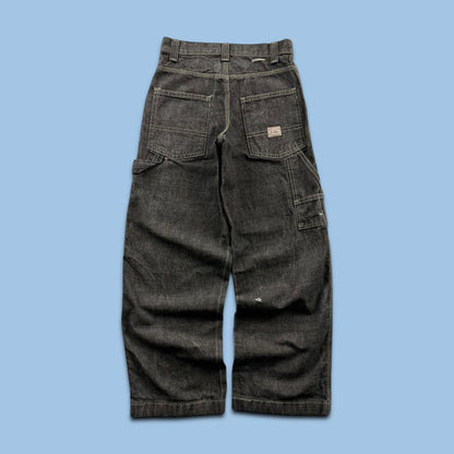 VINTAGE LEVIS STRAIGHT LEG CARPENTER JEANS FADED BLACK