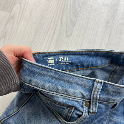 VINTAGE G STAR 3301 STRAIGHT LEG JEANS BLUE