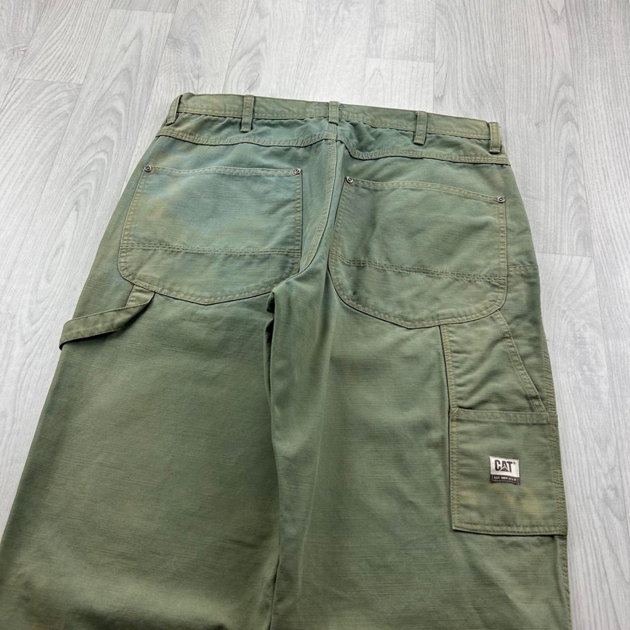 VINTAGE Y2K CATERPILLAR BAGGY CARPENTER JEANS GREEN