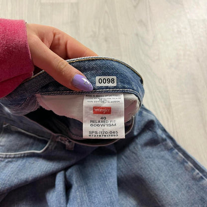 VINTAGE 00s WRANGLER BAGGY LOOSE CARPENTER JORTS BLUE