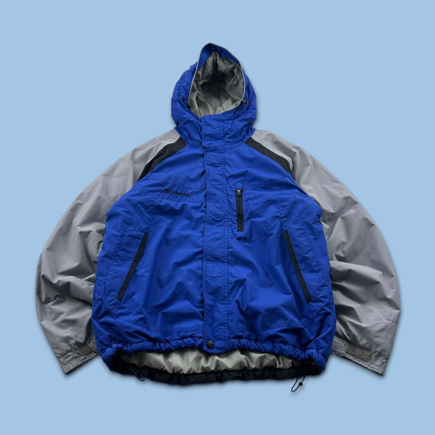 VINTAGE Y2K COLUMBIA TECHNICAL UTILITY SKI JACKET BLUE / GREY