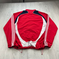 VINTAGE Y2K ADIDAS FRANCE FOOTBALL WINDBREAKER JACKET RED