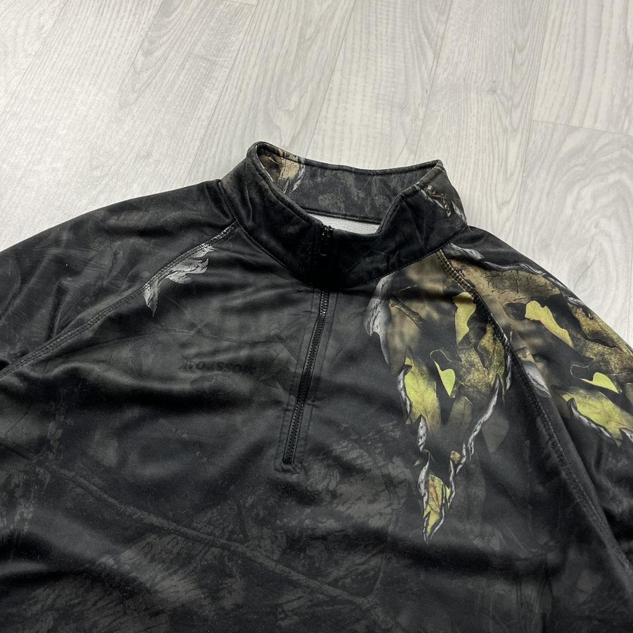 VINTAGE REALTREE LIGHTWEIGHT QUARTER ZIP UP FLEECE CAMO BLACK