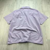 VINTAGE 00s LACOSTE PLAIN CROPPED SHORT SLEEVE BUTTON UP SHIRT LILAC