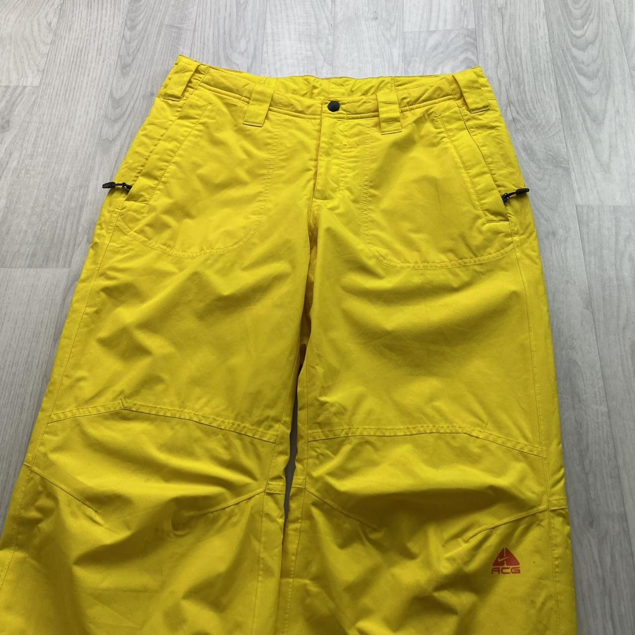 VINTAGE Y2K NIKE ACG BAGGY SKI PANTS SALOPETTES YELLOW