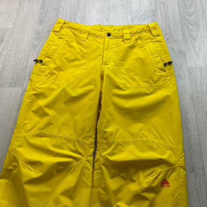 VINTAGE Y2K NIKE ACG BAGGY SKI PANTS SALOPETTES YELLOW