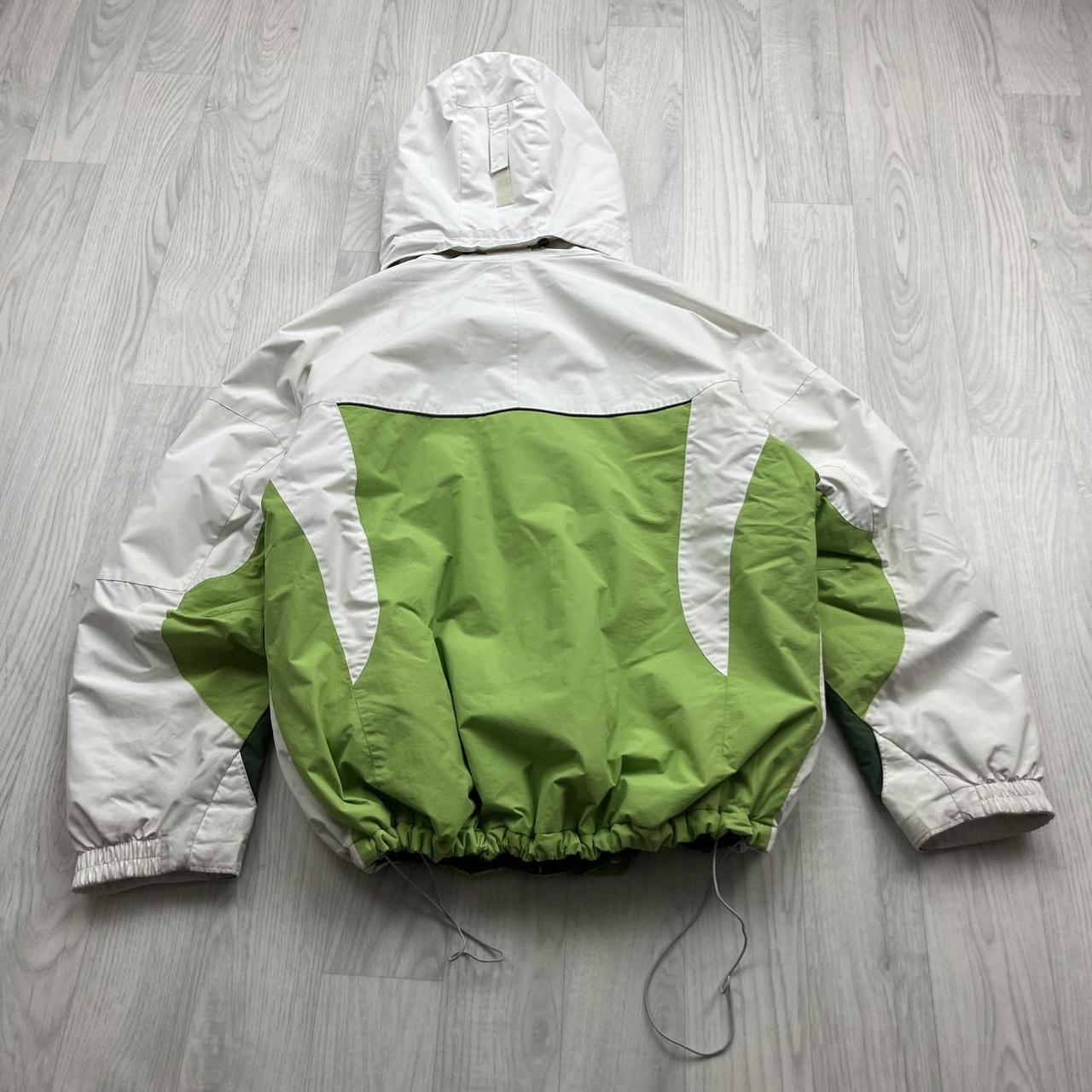 VINTAGE 00s COLUMBIA PANELLED TECHNICAL HOODED JACKET WHITE GREEN