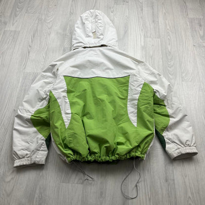 VINTAGE 00s COLUMBIA PANELLED TECHNICAL HOODED JACKET WHITE GREEN