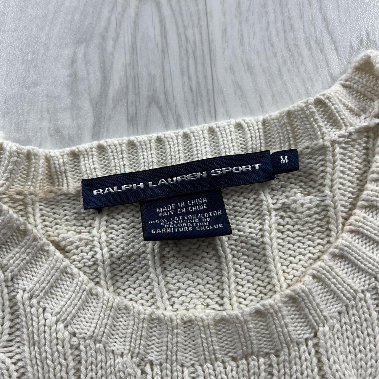 VINTAGE Y2K POLO RALPH LAUREN CHUNKY CABLE KNITTED JUMPER CREAM