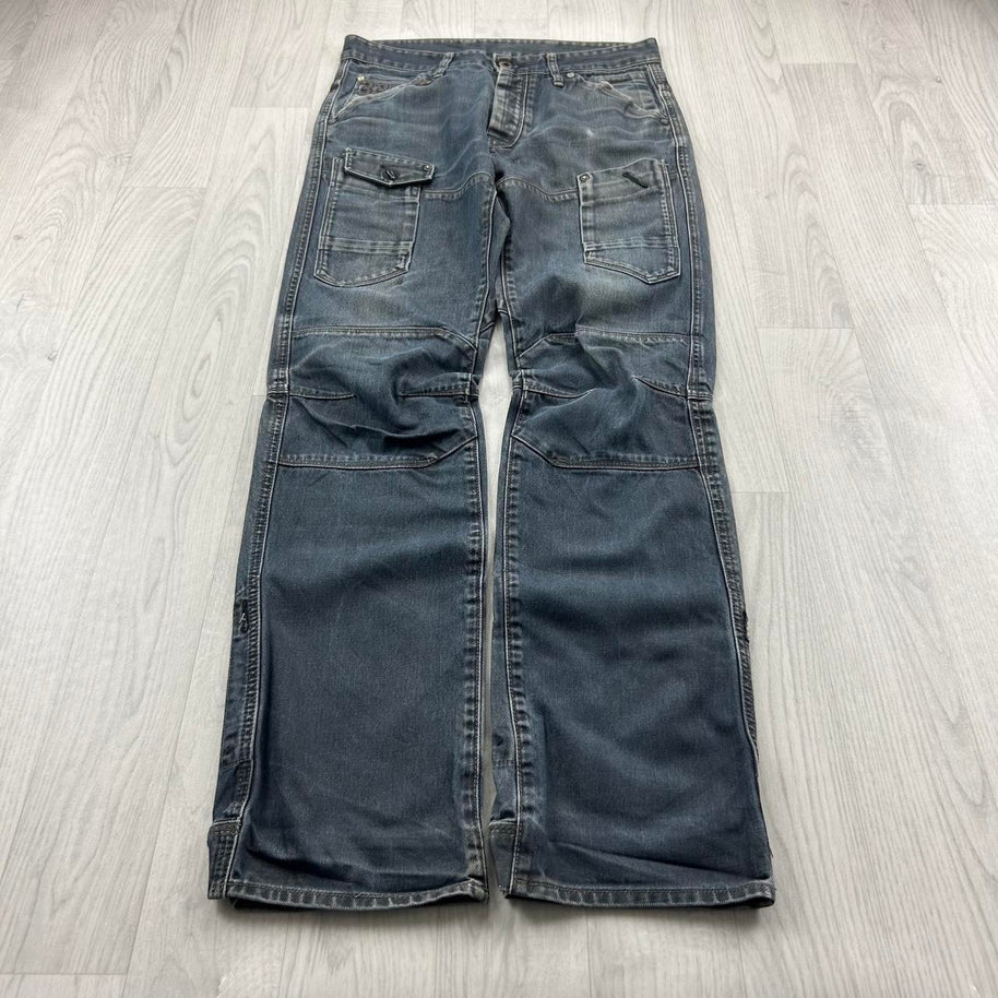 VINTAGE Y2K G STAR DOUBLE KNEE BAGGY JEANS
